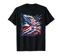 4 luglio Patriottica American Flag Fighter Jets Uomini Ragazzo Maglietta