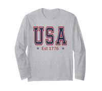 4 luglio Patriottica US Flag USA Est 1776 America Uomini donne Maglia a Manica