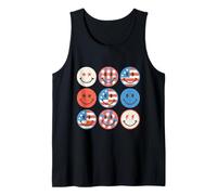 4 luglio Smile Faces Retro Groovy USA Flag American Kids Canotta