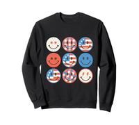 4 luglio Smile Faces Retro Groovy USA Flag American Kids Felpa