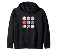 4 luglio Smile Faces Retro Groovy USA Flag American Kids Felpa con Cappuccio