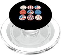 4 luglio Smile Faces Retro Groovy USA Flag American Kids PopSockets PopGrip per MagSafe