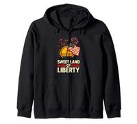 4 luglio Sweet Land Of Liberty Sunset USA Fireworks Felpa con Cappuccio