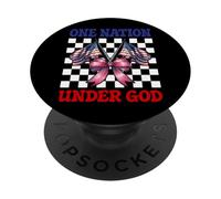 4 luglio USA Bandiera americana Patriottica Una Nazione sotto Dio PopSockets PopGrip Adesivo