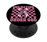 4 luglio USA Bandiera americana Patriottica Una Nazione sotto Dio PopSockets PopGrip Adesivo