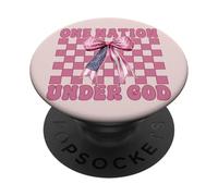 4 luglio USA Bandiera americana Patriottica Una Nazione sotto Dio PopSockets PopGrip Adesivo