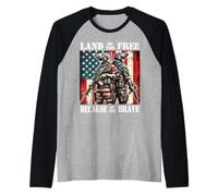 4 luglio USA Patriotic Veteran Military Memorial Day Maglia con Maniche Raglan