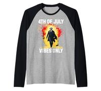 4 luglio Vibes Only George Washington Patriotic Boys Kids Maglia con Maniche Raglan