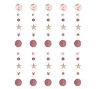 4 m x 5 Ghirlanda di carta da appendere, con brillantini, ghirlande per feste, ghirlanda di natale rosa, glitter stelle ghirlanda, in oro rosa, rotonda e a stella, decorazione per feste