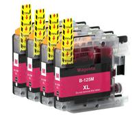 4 Magenta XL Cartucce inchiostro rimpiazzare Brother LC125M (LC125XLM) non-OEM
