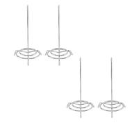 4 mandrini porta ricevute, in acciaio inox, per appunti, appunti, appunti, 16 cm, forchetta per assegni e banconote, per ristorante, ufficio, supermercato (argento)