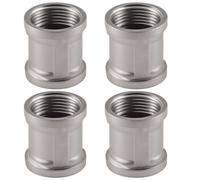 4 manicotti in acciaio inox, doppio nipplo da 1/2 pollici IG/IG, 1/2" filettatura interna in acciaio inox, raccordo filettato interno, adattatore DN15, doppio manicotto di collegamento per tubo