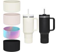4 manicotti in silicone per Stanley Tumbler Quencher Adventure 40oz,IceFlow 20oz/30oz Hydro Flask 12oz/21oz/24oz,Tumbler Bottom Protector,Protezione inferiore con gomma per auto e tutti i giorni