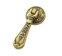 4 maniglie decorative in bronzo per cassetti, maniglie per porte in rame antico retrò, pomelli con motivo floreale, per mobili, armadi, cassettiere, guardaroba, (diametro disco: 2,5 cm, altezza: 6,5