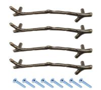 4 maniglie in bronzo a forma di ramo per cassetti, a forma di ramo, maniglie per porte di armadietti, maniglie a forma di ramo in lega di zinco per mobili per la casa