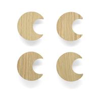 4 maniglie per mobili per cameretta dei bambini in legno di quercia non trattato a forma di luna pomelli adatti per comò per armadio per cassetti per cameretta dei bambini idea regalo (4 luna)