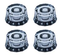 4 manopole per chitarra elettrica, design dodecagonale, colore nero, per controllo della velocità, volume, tono, accessori per chitarra PRS SG LP (trasparente-nero)