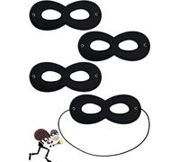 4 maschere da supereroe per Halloween, travestimenti, in feltro nero, per cosplay, con corda elastica