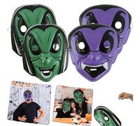 4 maschere spaventose per Halloween per bambini e adulti, maschere horror per vampiro e dracula, con fascia elastica, set di maschere in plastica riutilizzabili per casa infestata, decorazione da