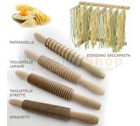 4 MATTARELLI TAGLIA PASTA SPAGHETTI TAGLIATELLE PAPPARDELLE + STAND ESSICATORE