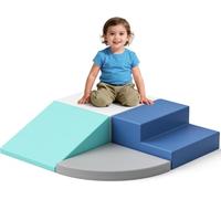 4 mattoncini da costruzione in schiuma morbida, atossici | Mattoncini morbidi per interni, grandi mattoncini Montessori, giocattolo pieghevole e tunnel per bambini da 1 a 3 anni