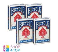 4 Mazzi Bicycle Double Face No Back Standard Magia Carte NUOVE