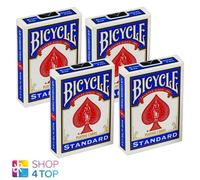 4 Mazzi Bicycle Rider Blu Double Back No Face Magia Carte NUOVO