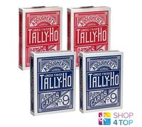 4 Mazzi bicycle tally ho Circle 2 Rosso 2 Blu Carte da Gioco Nuovo