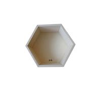 4 mensole esagonali in legno 27 x 23,5 x 10 cm