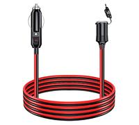 4 Meter Cavo di Prolunga per Accendisigari Auto 12V / 24V 16AWG Presa Accendisigari Cavo di Prolunga Impermeabile con Fusibile 15A, Adattatore per Accendisigari Universale Navi Auto Moto