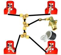 4 Metri Flexi Tubo 4 Gas Bottiglie Ricarica Set Con Bianco Riempimento Box E Cap