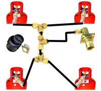 4 Metri Flexi Tubo 4 Gas Bottiglie Ricarica Set Con Nero Riempimento Box e Tappo