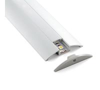 4 METRI PROFILO IN ALLUMINIO LP1040 IN 2 BARRE DA 2 MT PER STRISCE A LED CON COVER OPACA TAPPI E GANCI DI MONTAGGIO INCLUSI