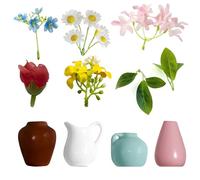 4 mini calamite da frigorifero a forma di mini vaso, graziose calamite per frigorifero, piccoli vasi 3D con forte magnete, per accessori da frigorifero, armadietti da cucina, decorazione per ufficio