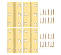 4 mini cerniere in ottone massiccio, 3,8 cm, piccole cerniere per armadietti, scatole di legno, ante di armadi, cassetti e ferramenta per mobili (6,3 cm)