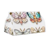 4 mini farfalle e falene copertura rettangolare moderno in pelle PU portatovaglioli per bagno, cucina, ufficio, camera da letto