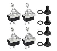 4 mini interruttori a levetta SPST on/off, 2 perni di collegamento KN3D-101, interruttore 12 V DC 25 A, in metallo, con tappo impermeabile