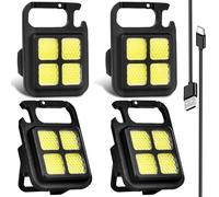 4 mini luci da lavoro a LED portatili, mini luci di ispezione LED, mini torcia a LED, 4 modalità, portachiavi impermeabile, lampada da lavoro a LED, per campeggio, illuminazione di emergenza