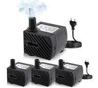 4 mini pompa dell'acqua per acquario, 180 l/h, 3 W, ultra piccola, con cavo di alimentazione da 1,5 m, per fontane, acquario, stagno, idroponica, interni o esterni