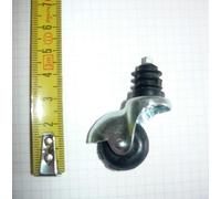 4 mini ruote con gommino fissaggio, per tubolari metallici o servomuto