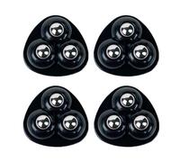 4 mini ruote girevoli autoadesive, triangolari, in metallo, per elettrodomestici da cucina, piccoli mobili, bidoni della spazzatura, scatola portaoggetti, colore nero