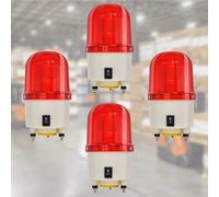 4 Mini Siren Allarme Acustica e Luminosa, Luci Stroboscopiche di Emergenza Impermeabili da 110dB for Porti, Officine, Passaggi a Livello, Incroci