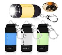 4 mini torcia per bambini: mini torcia a LED, torcia impermeabile con portachiavi, torcia ricaricabile USB per campeggio, attività all'aperto, urgente