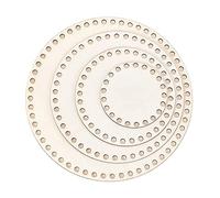 4 misure di vimini in legno naturale per uncinetto, cestino rotondo all'uncinetto, per fai da te, Basket Weaving, vimini Craft Making Home Decoration, fumoso, 10/15/20/25 cm