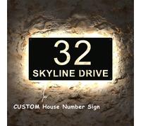 4 Misure disponibili! Targa del numero civico personalizzata moderna, lettere in metallo quadrate, display del nome della famiglia, targa dell'indirizzo personalizzata in metallo, targa per il garage 