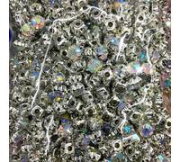 4 mm 5 mm 7 mm 8 mm Artigli d'Argento Strass Rotondi da Cucire per Ricamo Fai da Te Cristalli di Vetro Pietre Vestiti-Strass Artiglio-7 mm 50 Pezzi