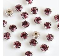 4 mm 5 mm 7 mm 8 mm Artigli d'Argento Strass Rotondi da Cucire per Ricamo Fai da Te Cristalli di Vetro Pietre Vestiti-Viola Chiaro-Strass Artiglio-7 mm 50 Pezzi