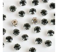 4 mm 5 mm 7 mm 8 mm Artigli d'Argento Strass Rotondi da Cucire per Ricamo Fai da Te Cristalli di Vetro Pietre Vestiti-Grigio-Strass Artiglio-7 mm 50 Pezzi