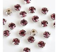 4 mm 5 mm 7 mm 8 mm Artigli d'Argento Strass Rotondi da Cucire per Ricamo Fai da Te Cristalli di Vetro Pietre Vestiti Vestito-Viola Chiaro-Strass Artiglio-7 mm 50 Pezzi