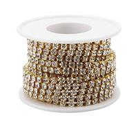 4 mm 5 Yard Catena di, Nastro di di DIY Diamante Artificiale Decorazione del Rotolo di Nastro di per composizioni Floreali per Matrimoni[d'oro]